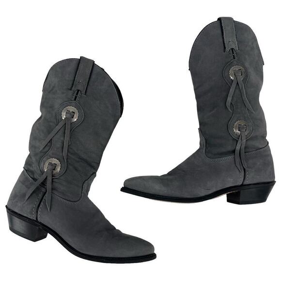 Capezio Shoes - Vintage Capezio Boots Gray Suede Western Cowgirl Size 7